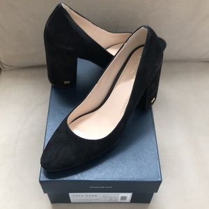 COLE HAAN ALANNA BLACK SUEDE PUMPS  SIZE 7